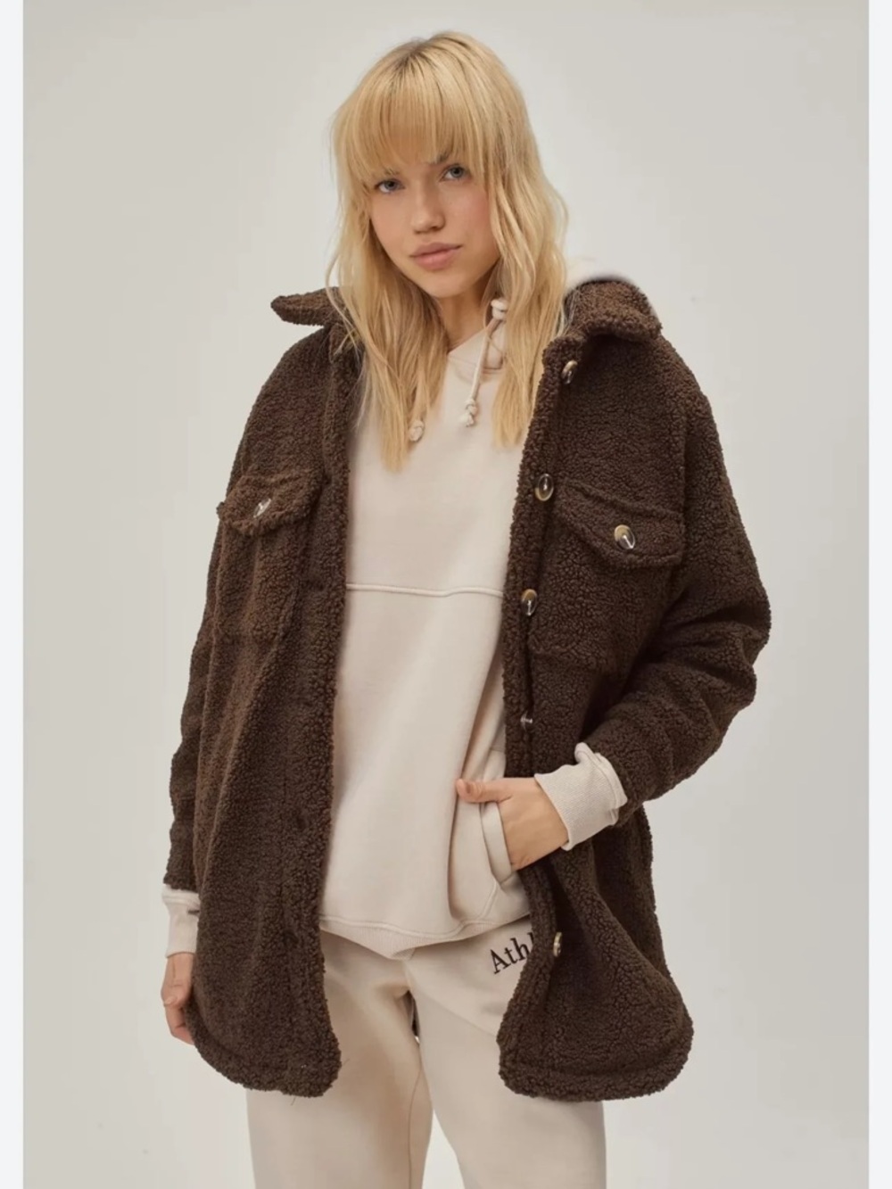 Koolaburra by Ugg brown Shearling Button Front Jacket size Small